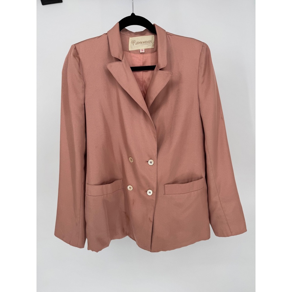 John Meyer Vintage Mauve Double‎ Breasted Blazer Jacket Womens Size 8